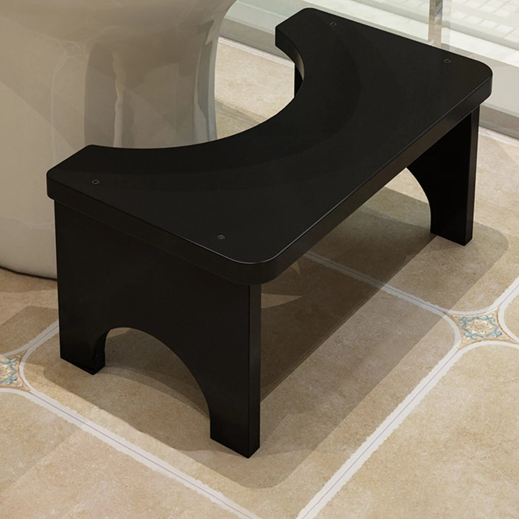 Bamboo Toilet Stool Squat Adult,Portable Toilet Potty Stool,Constipate Helper Stool For Bathroom,Curved Build, Bump-Proof
