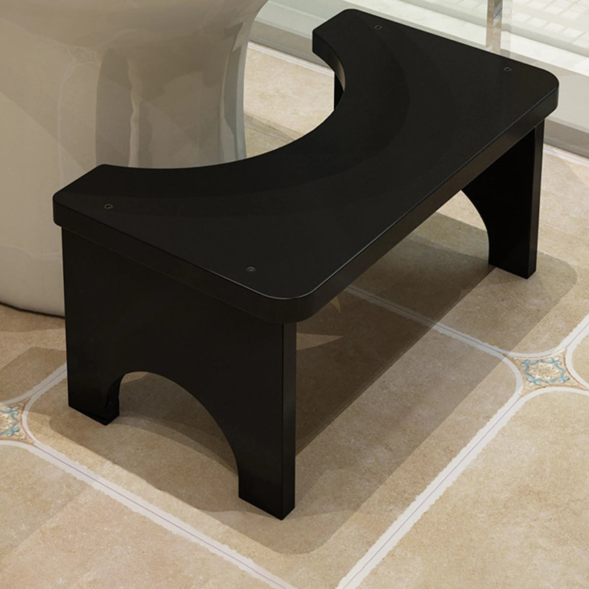 Bamboo Toilet Stool Squat Adult,Portable Toilet Potty Stool,Constipate Helper Stool For Bathroom,Curved Build, Bump-Proof