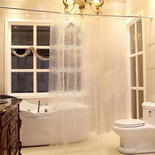 180x180cm 3D Bathroom Bath Shower Curtain Transparent Thicker Waterproof Curtain EVA Transparent Waterproof Curtain