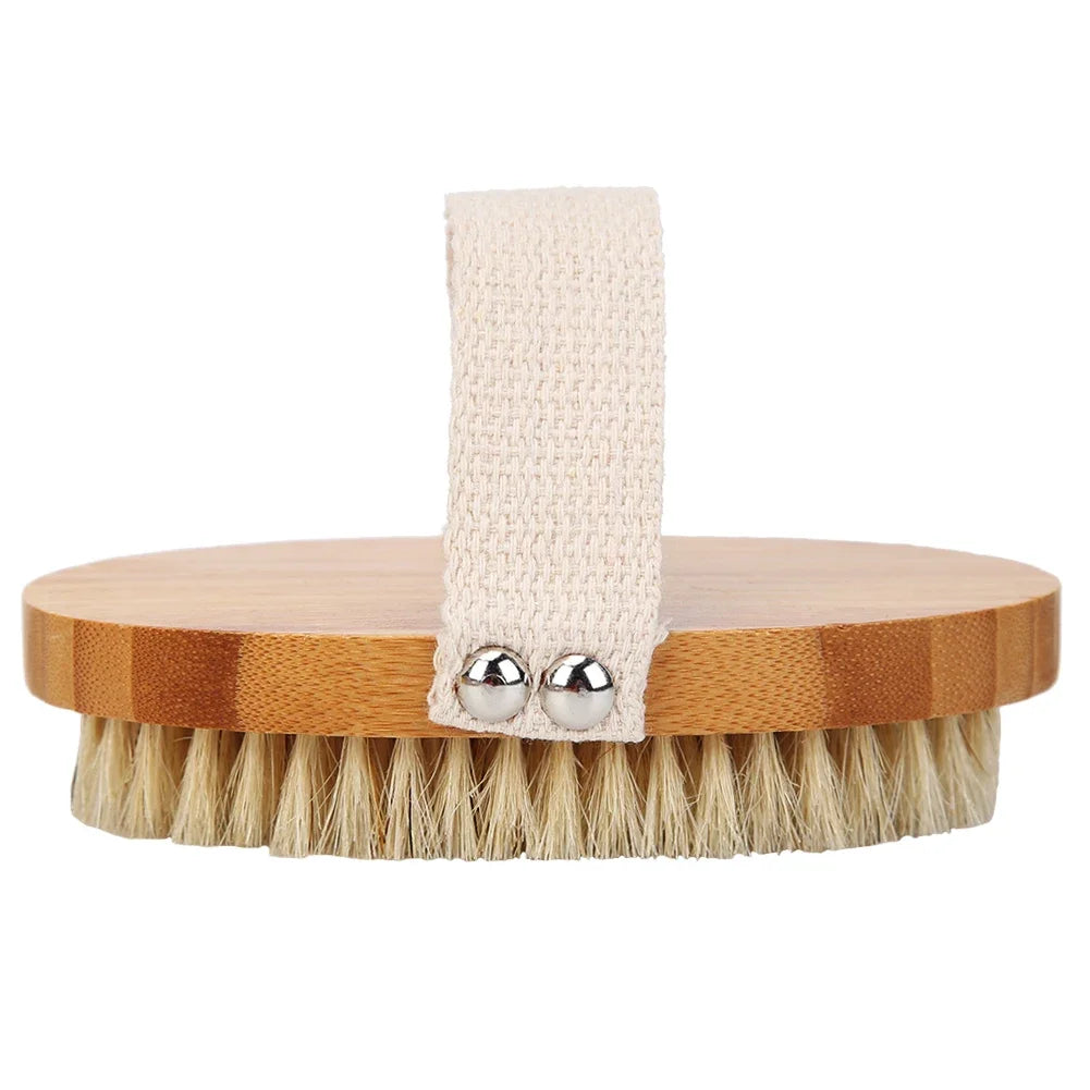 Natural Bristle Bath Brush Exfoliating Wooden Body Massage Shower Brush SPA Woman Man Skin Care Dry Body Brush