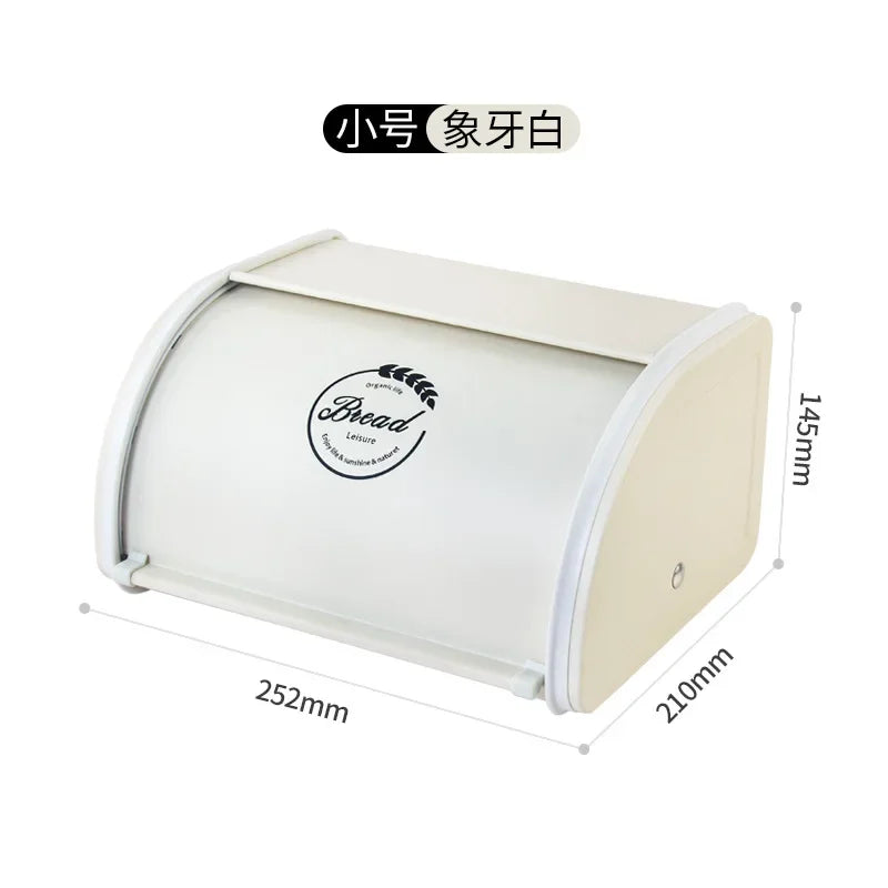 Eco-friendly Kitchen Counter Farmhouse Bread Box Crate with Roll Up Lid Bread Storage Container Bread Holder Keeper Bin