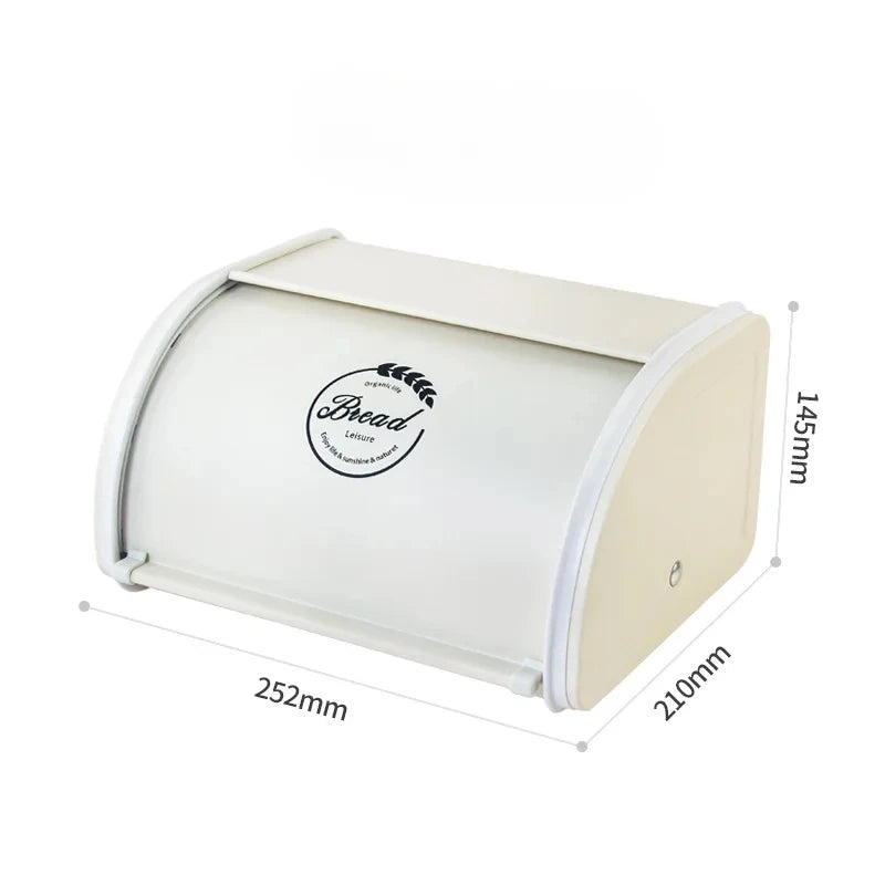 Eco-friendly Kitchen Counter Farmhouse Bread Box Crate with Roll Up Lid Bread Storage Container Bread Holder Keeper Bin