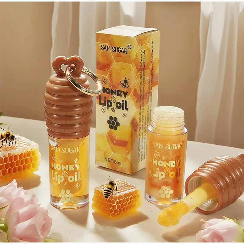 Honey Lip Balm Longlasting Moisturizing Dry Lips Diminishes Lip Lines Plumps Lips With Transparent Pearlescent Lip Care Lip Balm