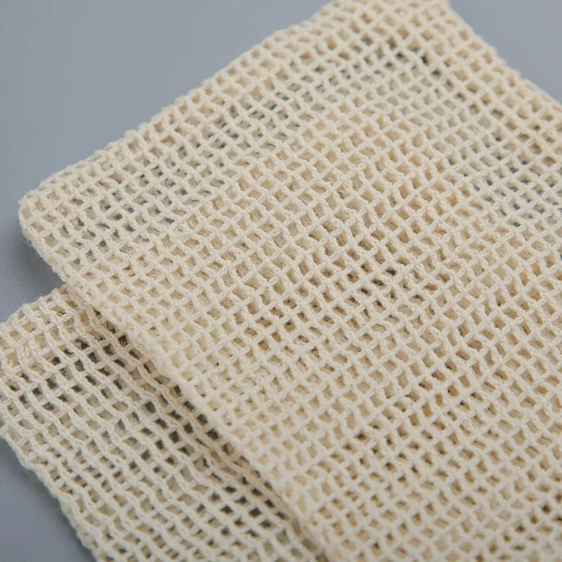 Eco-Friendly Handmade Natural Cotton Soap Saver Bag Mesh Soap Pouch for Body Cleansing And Skincare
