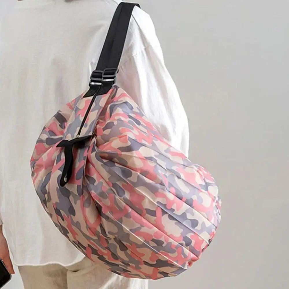 Eco-friendly Creative Folding Shopping Bag Portable Reusable Beach Bag Lightweight Waterproof Travel Shoulder Handbag Yoga