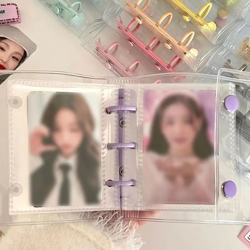 Eco Friendly Recyclable Paper Mini Journal Interchangeable Pages Built In Transparent Album Pocket Glitter Embellished Cover