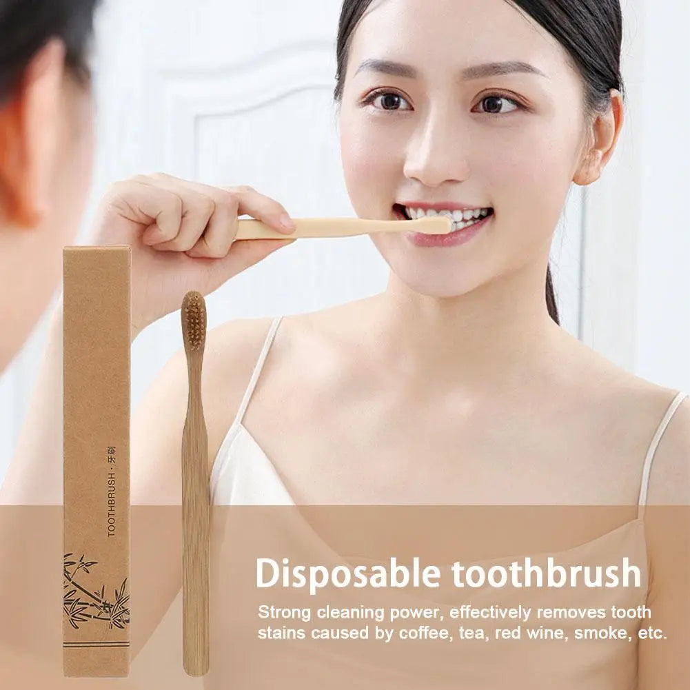 Eco-Friendly Bamboo Toothbrush Set - Soft Bristle Charcoal Infused, Biodegradable Oral Care