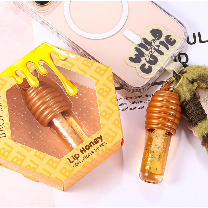 Honey Lip Balm Longlasting Moisturizing Dry Lips Diminishes Lip Lines Plumps Lips With Transparent Pearlescent Lip Care Lip Balm