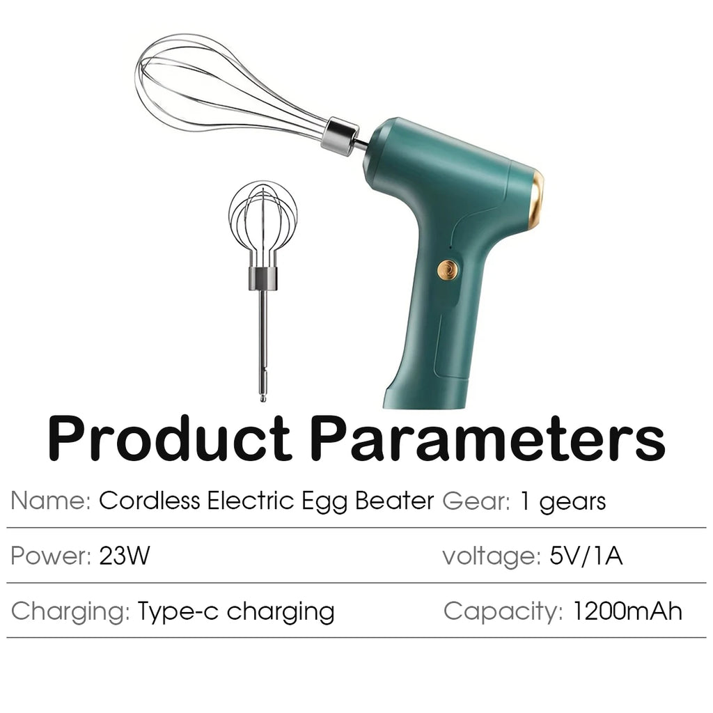 Fully Environmentally Friendly Electric Egg Beater, Household Small Handheld Mini Egg Beater, Egg White and Cream Mixer