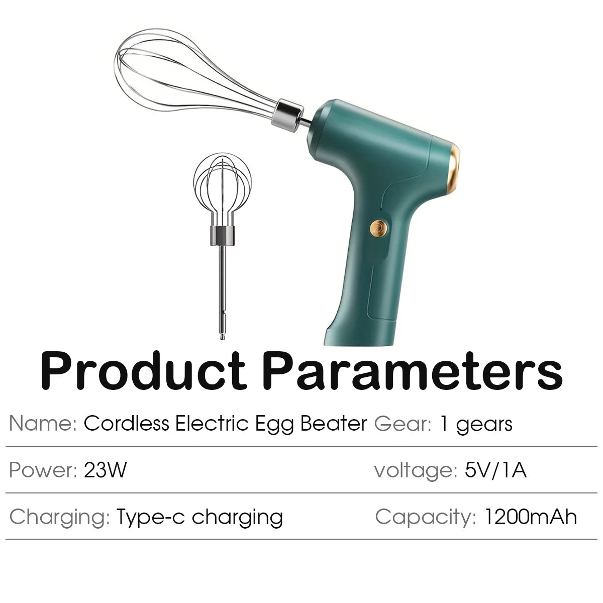 Fully Environmentally Friendly Electric Egg Beater, Household Small Handheld Mini Egg Beater, Egg White and Cream Mixer