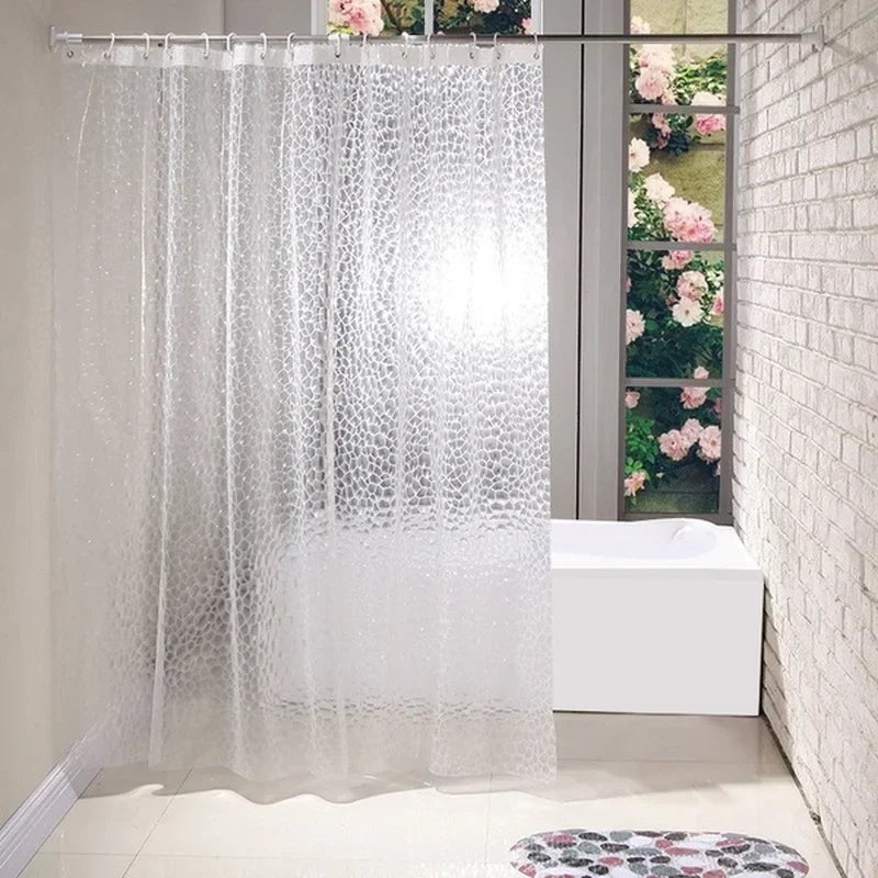 180x180cm 3D Bathroom Bath Shower Curtain Transparent Thicker Waterproof Curtain EVA Transparent Waterproof Curtain