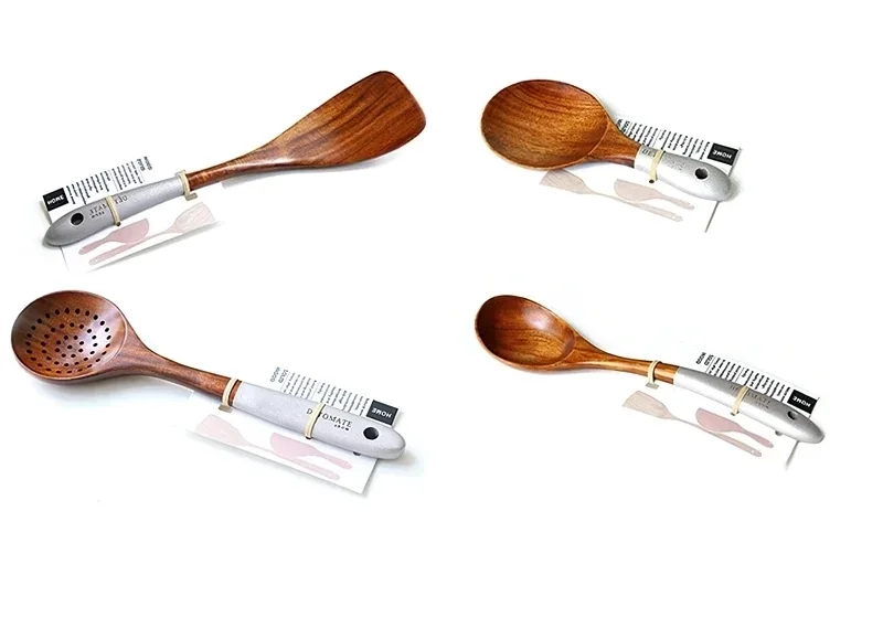 Solid Wood Cooking Tool Set Eco-friendly Teak Spatula Rice Scoop Environmental Protection Tableware Household Kitchen Supplies
