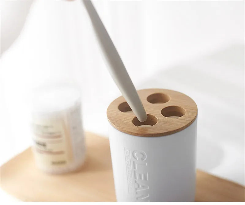 1pc Bathroom Accessories Soap Dispenser Bottle Dish Washroom Garbage Can Toothbrush Holder Cup Suit Lotion Rack Toilet Brush