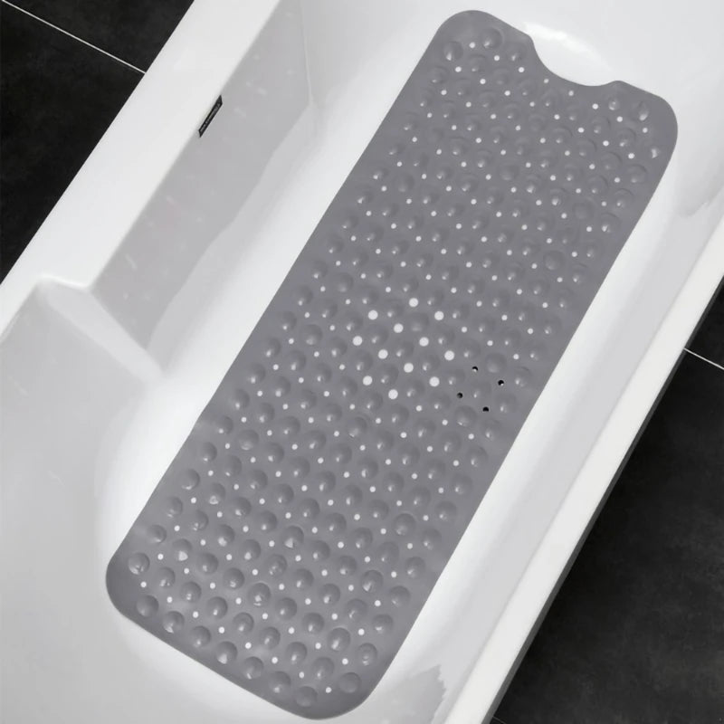 Non-Slip Bath Tub Shower Mat with Suction Cups,Machine Washable Bathroom Mats with Drain, Extra Large Bathtub Mat, 100x40cm