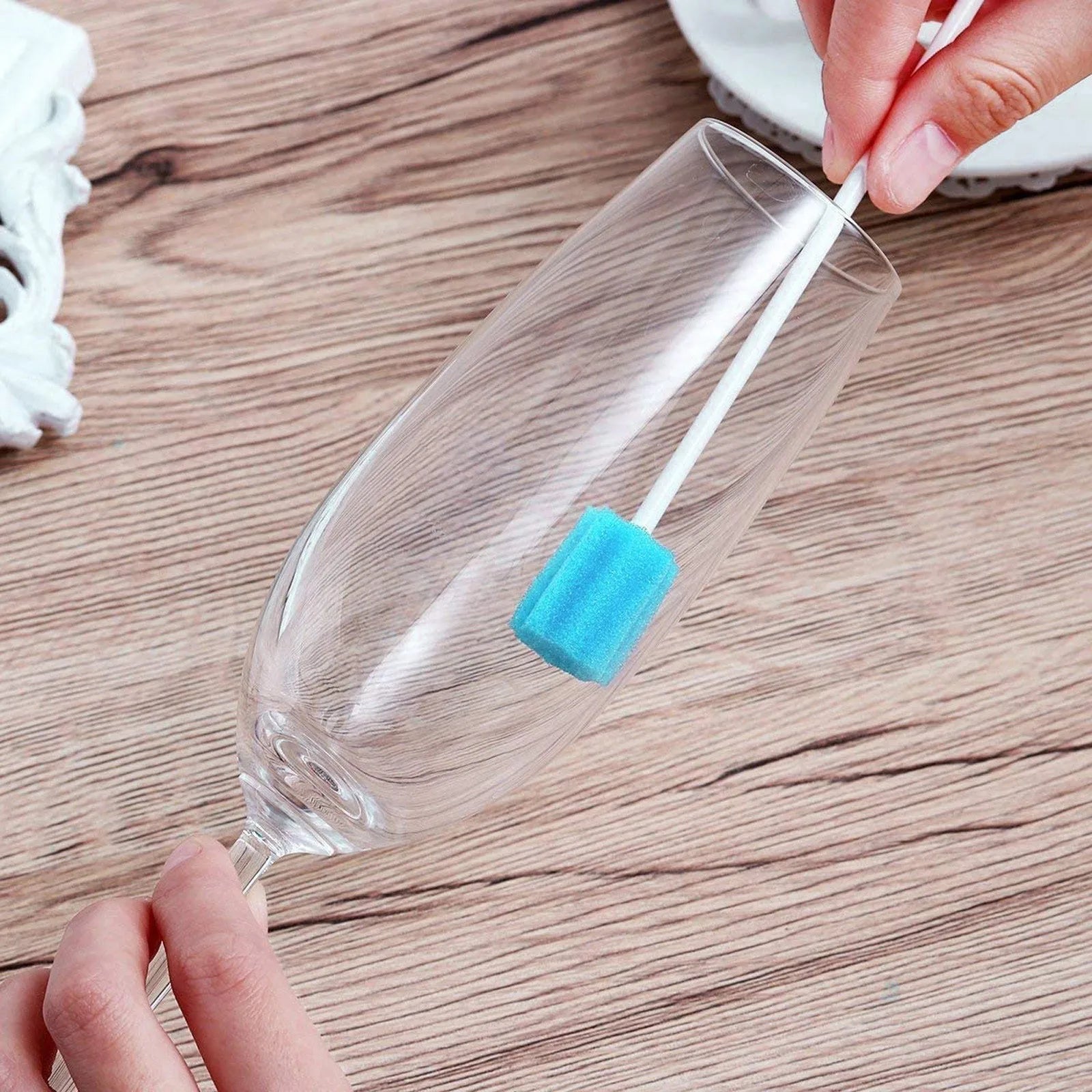 100pcs Disposable Oral Care Sponge Swab Tooth Cleaning Mouth Swabs With Stick Sponge Head Cleaning Cleaner Swab Sponges Swab