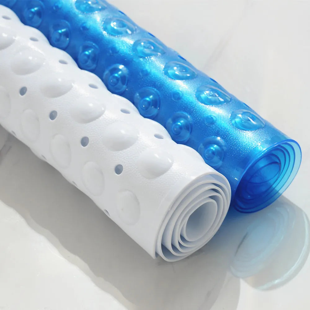 Non-Slip Bath Tub Shower Mat with Suction Cups,Machine Washable Bathroom Mats with Drain, Extra Large Bathtub Mat, 100x40cm