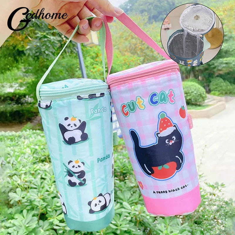 Eco-Friendly Portable Milk Tea Tote Bag Heat Preservation Insulated Cup Cover Carrying Handbag Tumbler Cup Accessories
