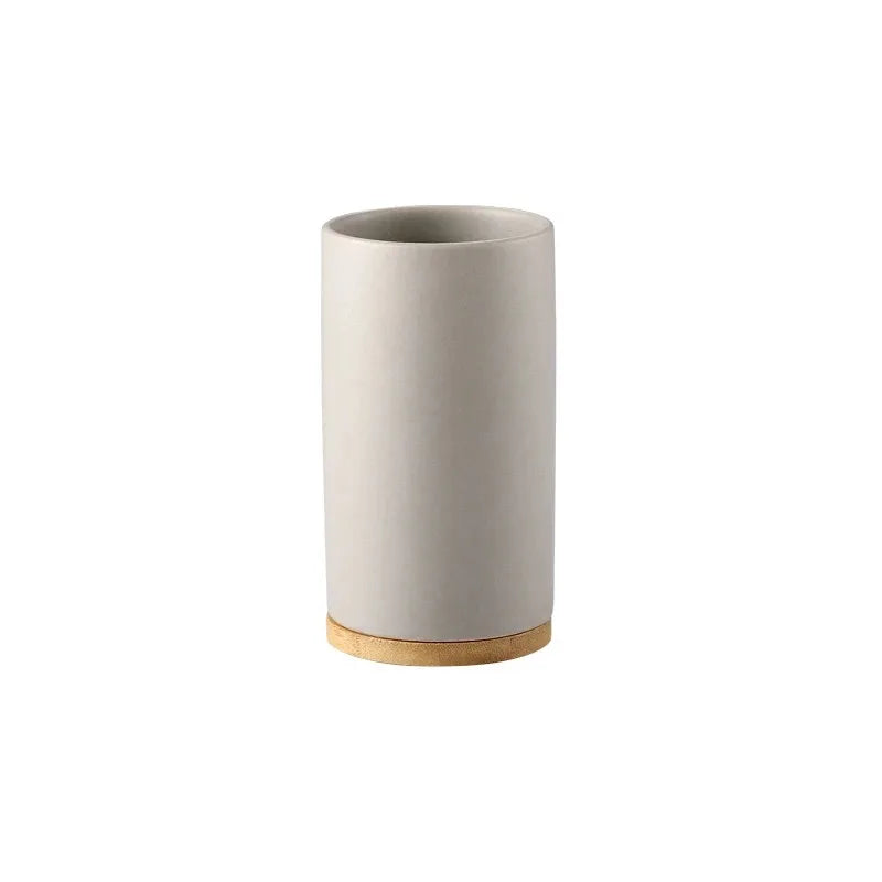 Ceramic Bathroom Accessories Set Fashion Soap Dispenser Toothbrush Holder Tumbler Ceramic Household Bathroom Product