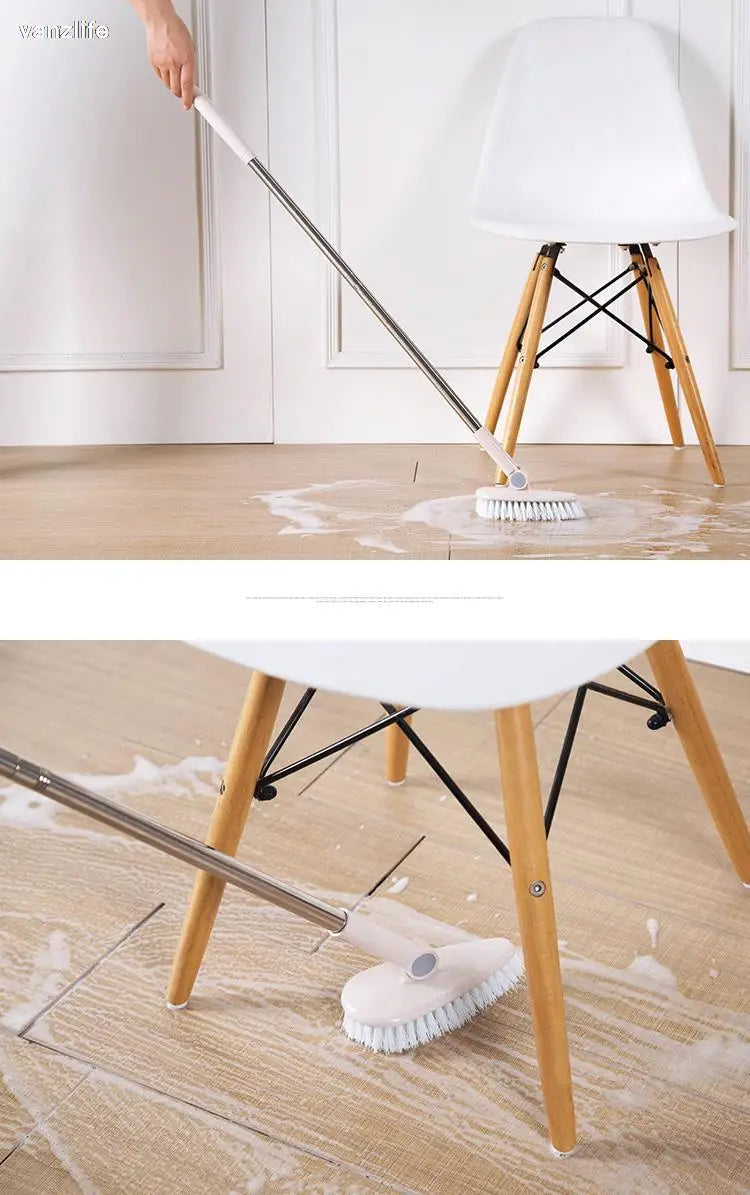 vanzlife Household bathroom long-handled brush outdoor floor tile ceramic tile to scrub brush toilet bath floor cleaning brush
