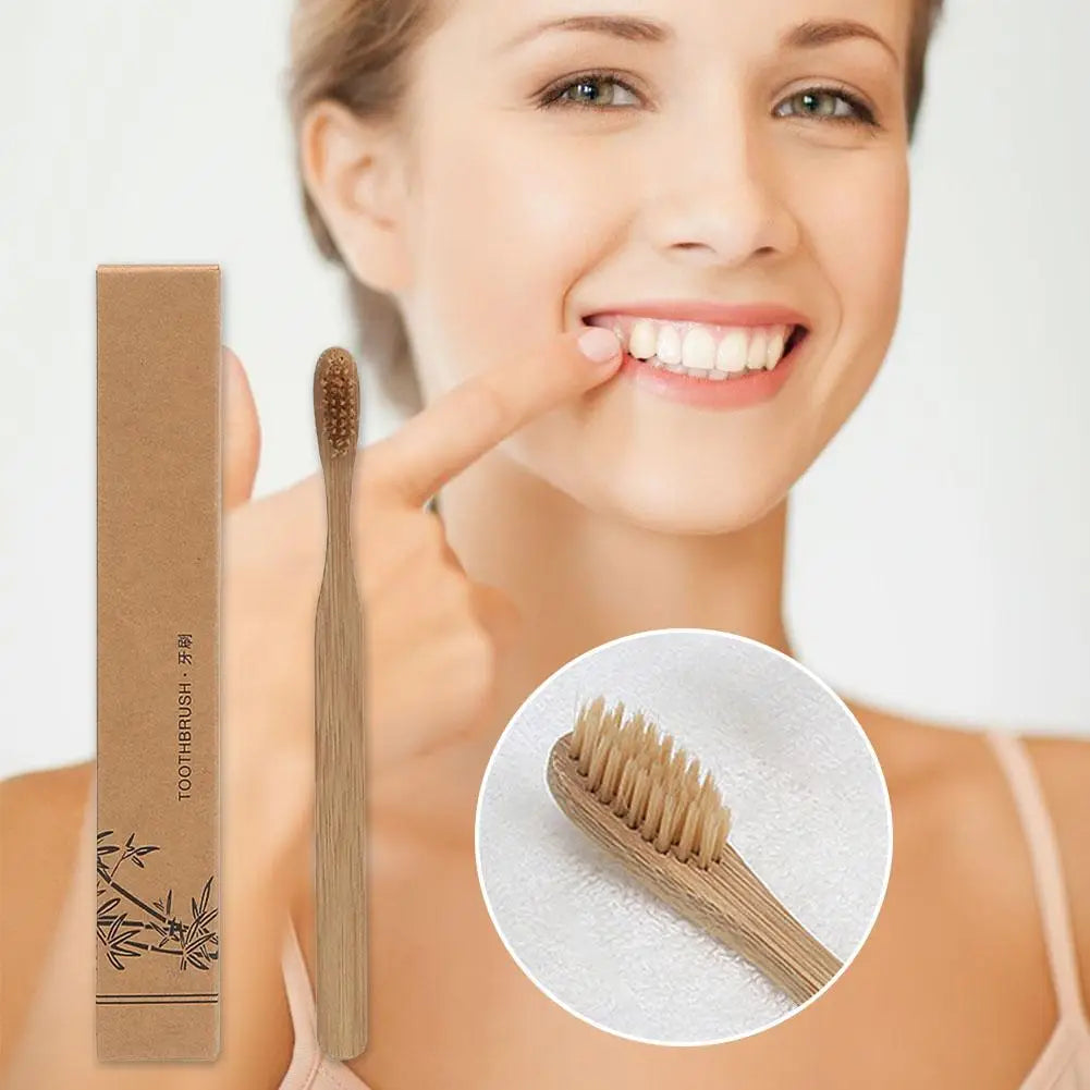 Eco Bamboo Toothbrush - Soft Bristle Charcoal Infused, Sustainable Dental Care for Adults