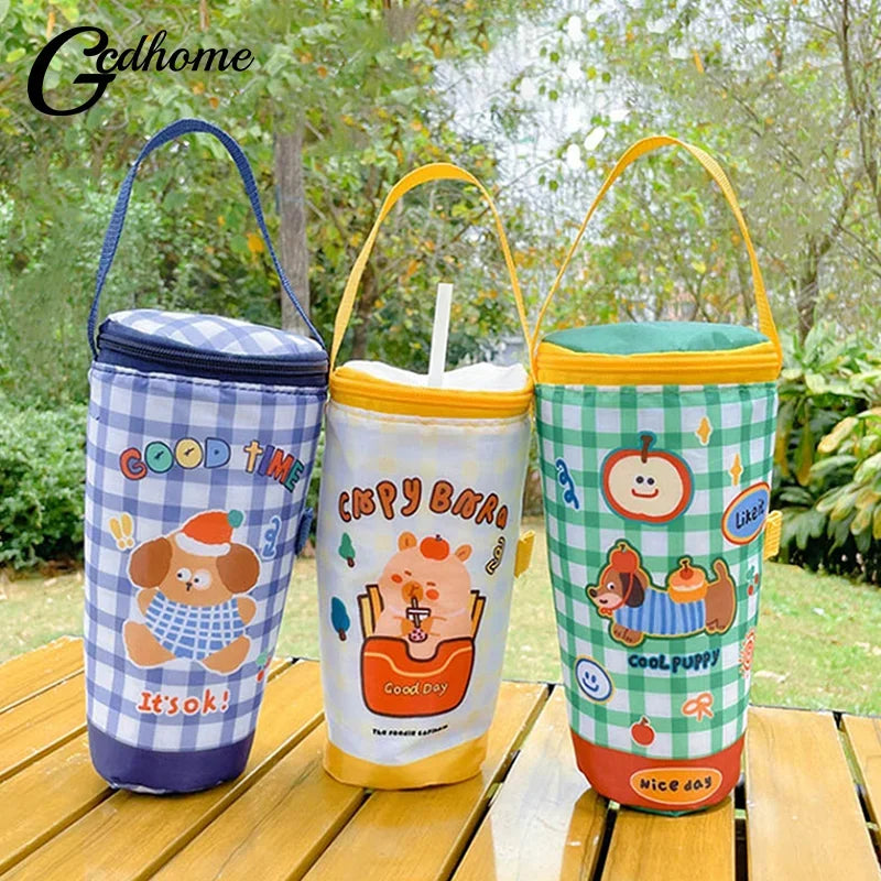 Eco-Friendly Portable Milk Tea Tote Bag Heat Preservation Insulated Cup Cover Carrying Handbag Tumbler Cup Accessories