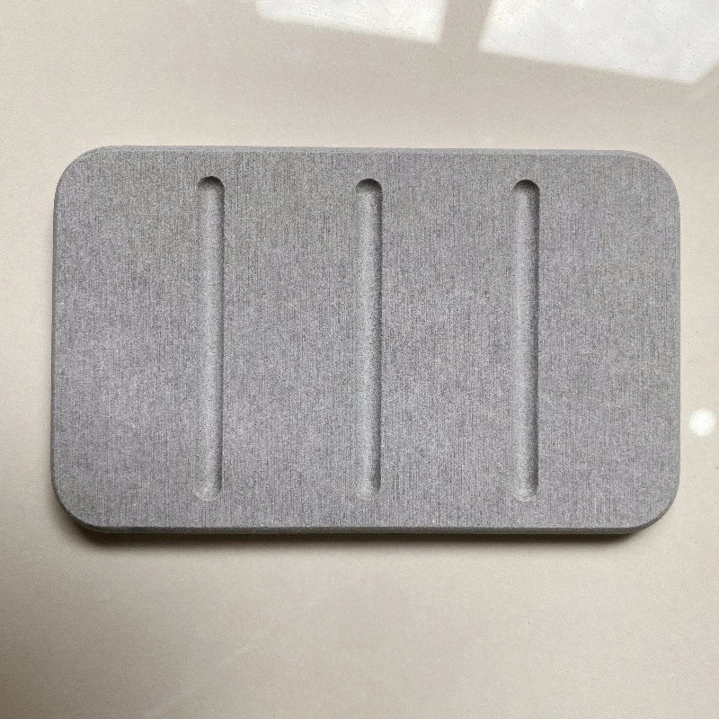 Diatomite Mud Soap Dish Quick Dry Bathroom Countertop Absorbent Pad Rectangular Toiletries Holder Supplies