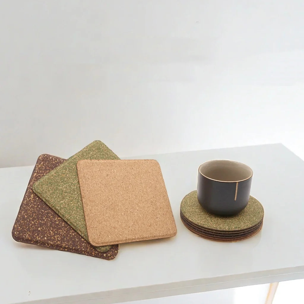 Eco-friendly Tea Dregs Cork Coasters Heat Insulation Anti-scald  Non-slip  Coaster Table Decoration and Accessories