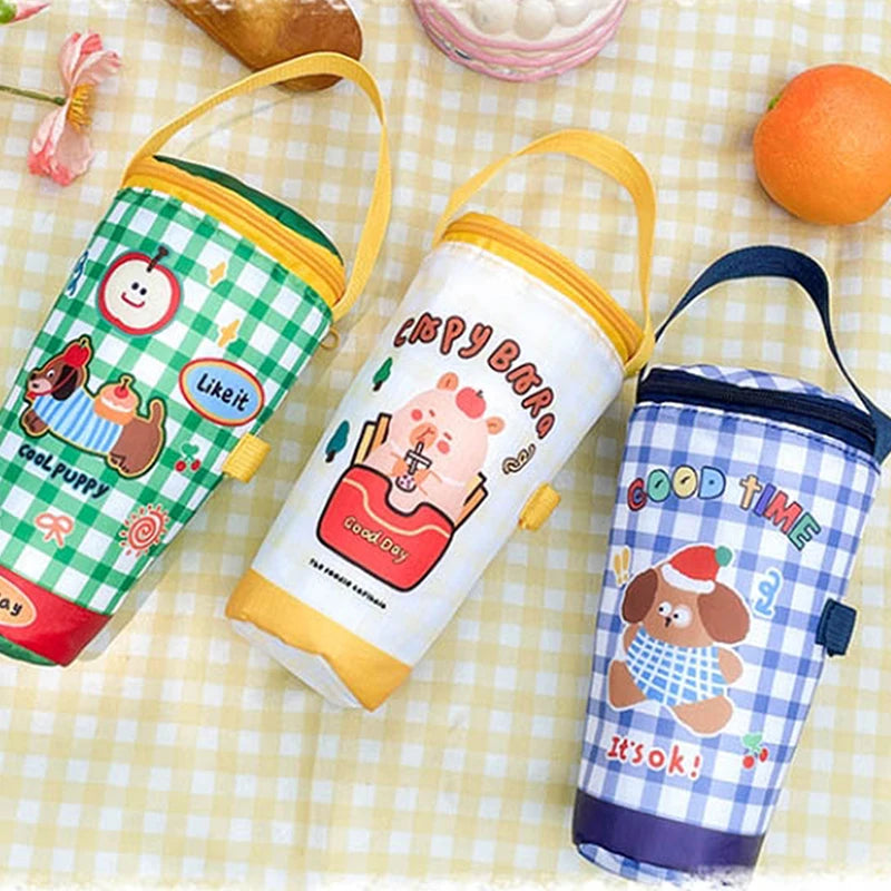 Eco-Friendly Portable Milk Tea Tote Bag Heat Preservation Insulated Cup Cover Carrying Handbag Tumbler Cup Accessories