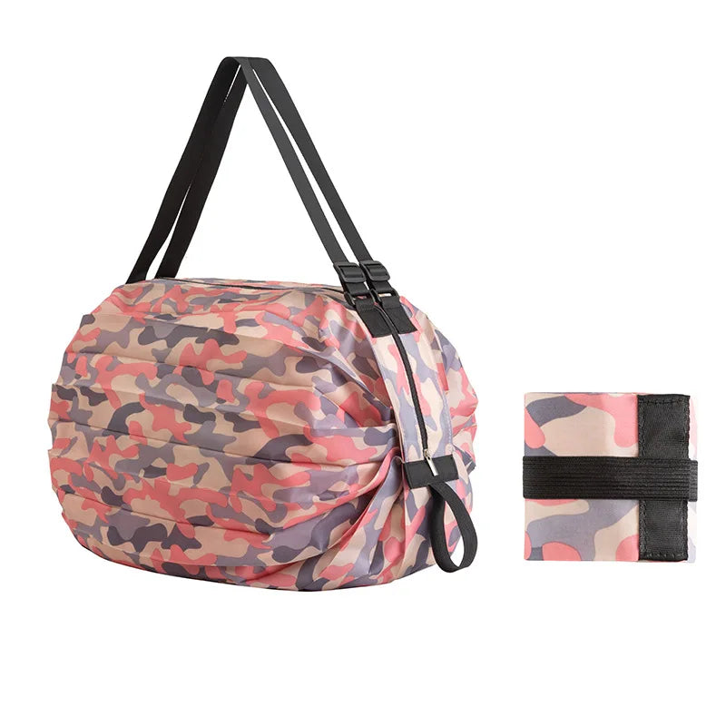 Foldable Shopping Bag Eco-friendly Portable Large Capacity Handbag Travel Storage Bag Oversized Reusable Grocery Shopping Bag