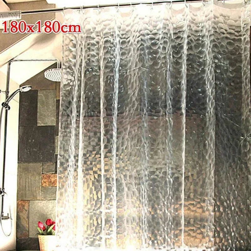 180x180cm 3D Bathroom Bath Shower Curtain Transparent Thicker Waterproof Curtain EVA Transparent Waterproof Curtain