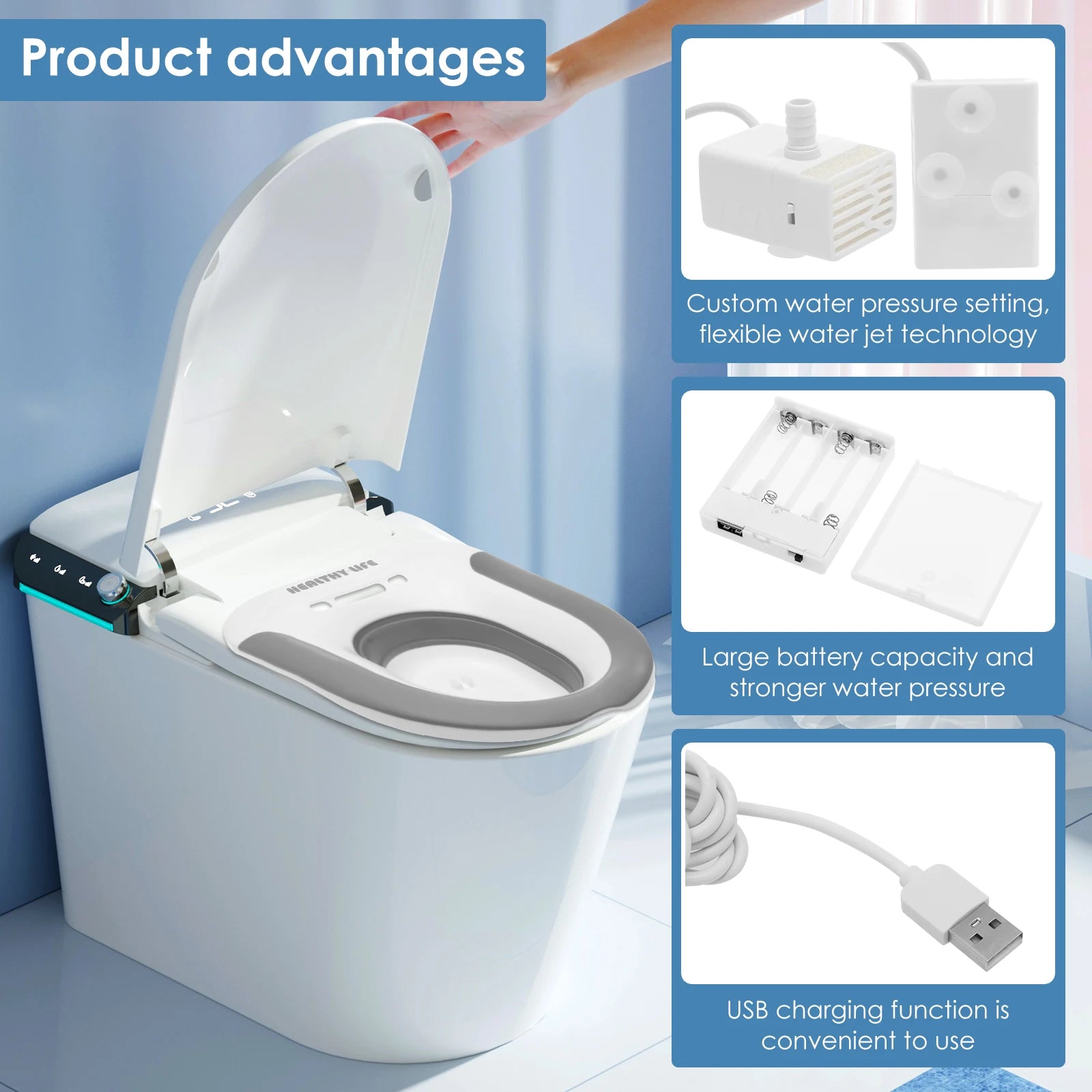 Electric Sitz Bath Tub Basin Bidet Foldable Bathroom Cleansing Steam Seat for Cleaning Soothes Hemorrhoids Postpartum Care