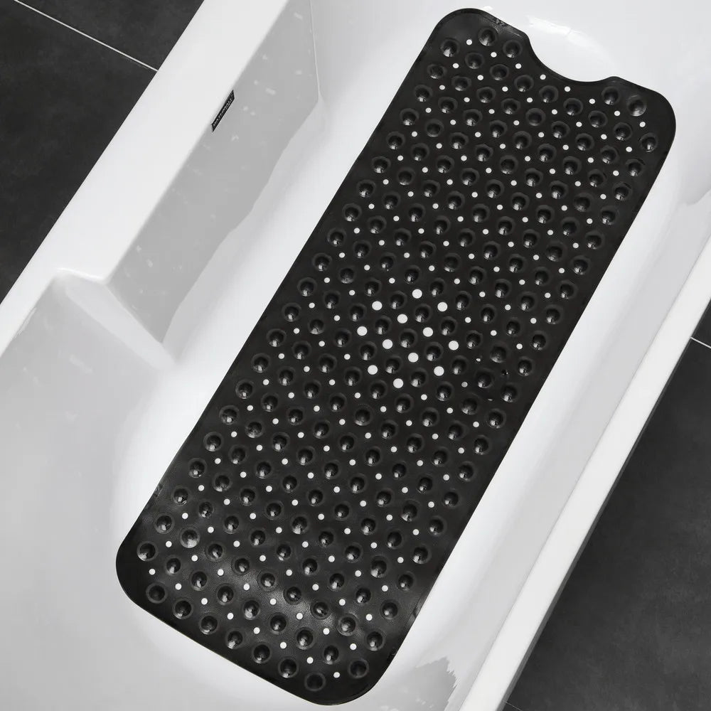 Non-Slip Bath Tub Shower Mat with Suction Cups,Machine Washable Bathroom Mats with Drain, Extra Large Bathtub Mat, 100x40cm