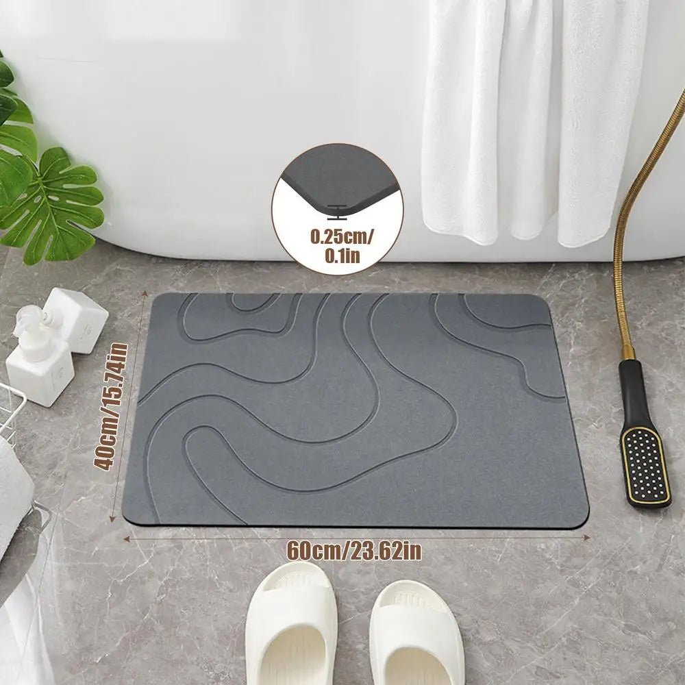 Bath Drying Mat Diatom Mud Soft Mat Toilet Door Non slip Mat Water Absorption Quick Drying Diatomite Shower Mat