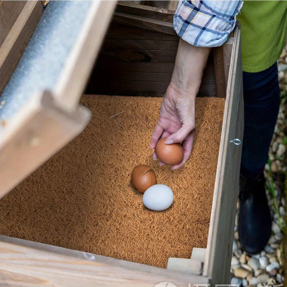 Eco-Friendly Coconut Coir & Palm Fiber Chicken Nesting Pads - Reusable Hens Bedding Mats for Egg Laying, Durable Poultry Coop
