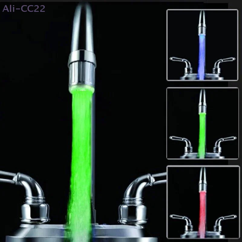 Eco-friendly Sensor Faucet with 3-Color LED Display Indicator, Water-Saving Tap Nozzle Aerator for Kitchen and Bathrooms