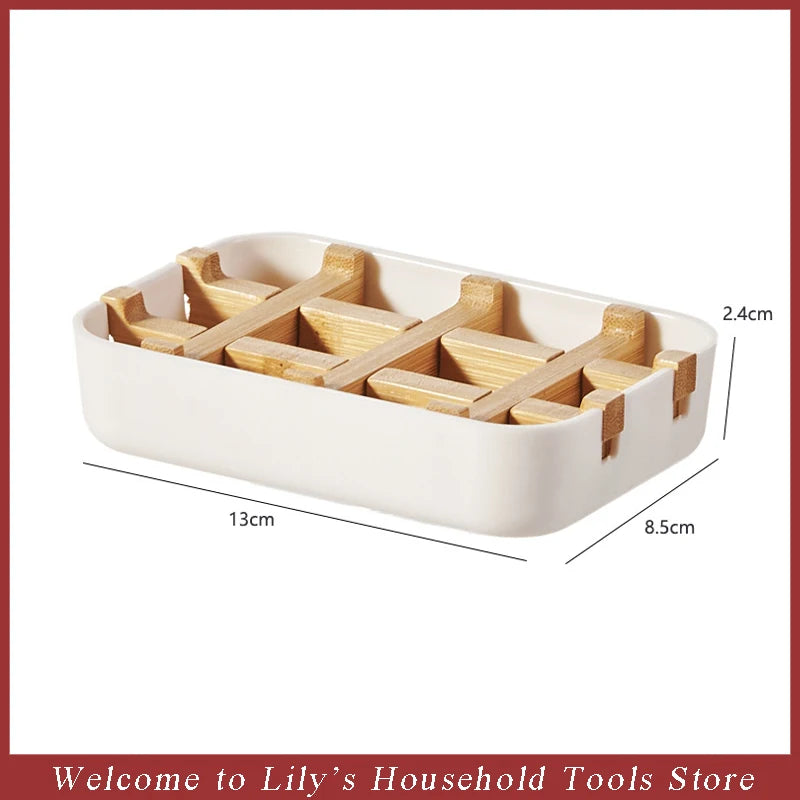 Detachable Soap Dish Eco-friendly Bamboo Soap Holder with Filter Tray for Bathroom Storage Outdoor Travel Portable Storage Rack