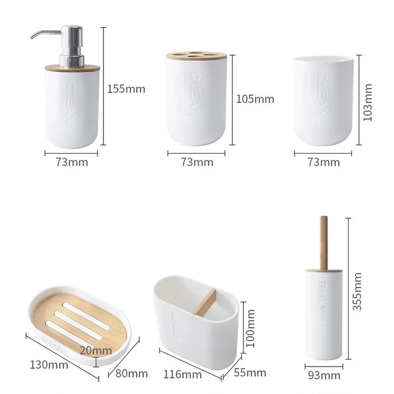 1pc Bathroom Accessories Soap Dispenser Bottle Dish Washroom Garbage Can Toothbrush Holder Cup Suit Lotion Rack Toilet Brush