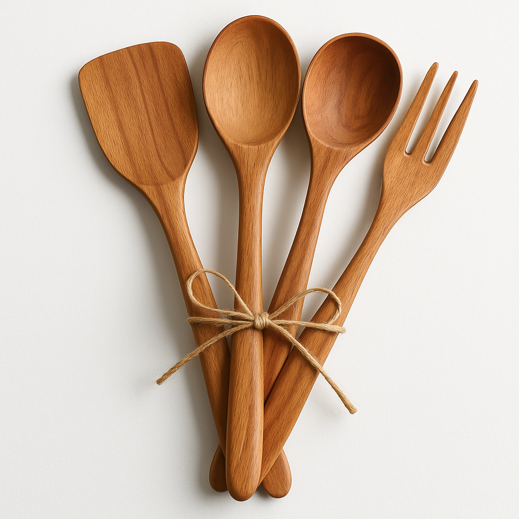 Solid Teak Wood Cooking Utensil Set (5-piece)