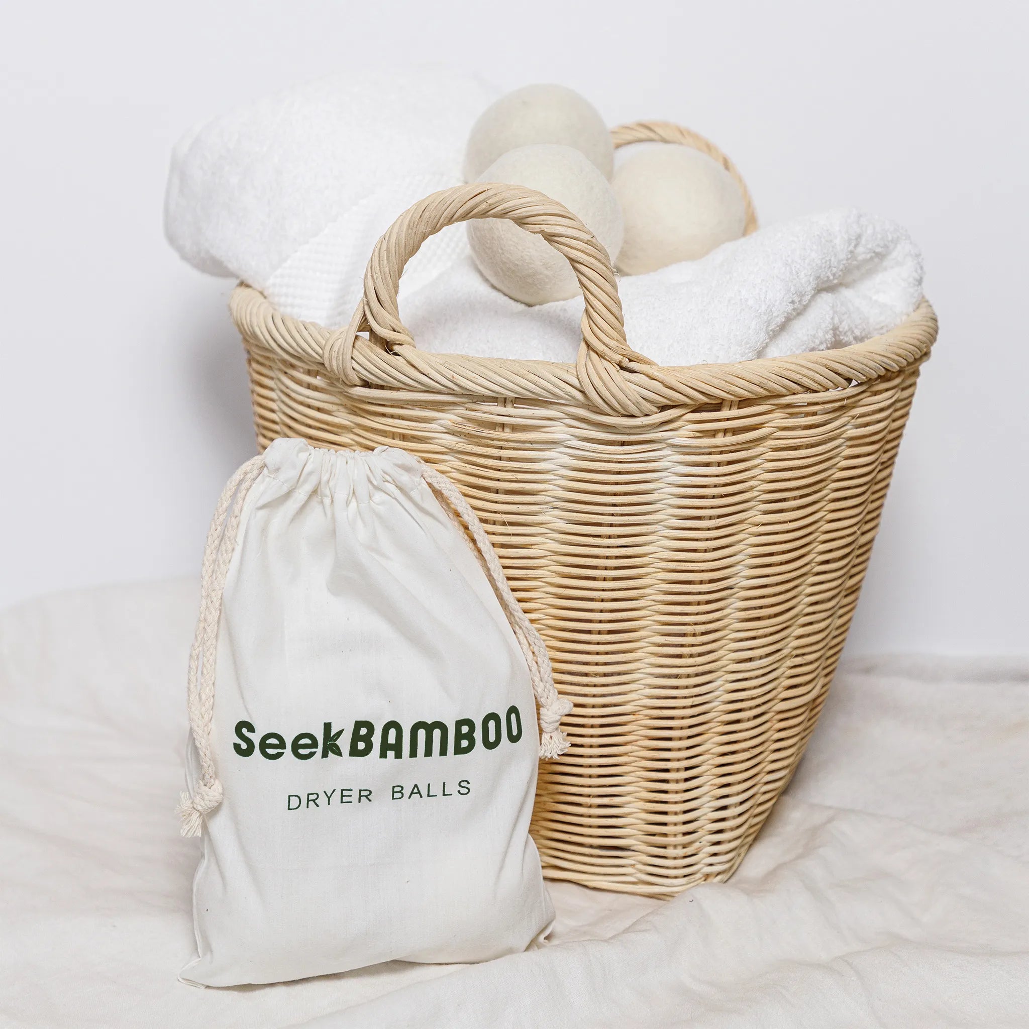 Organic Wool Dryer Balls - Natural Fabric Softener 6 Pack